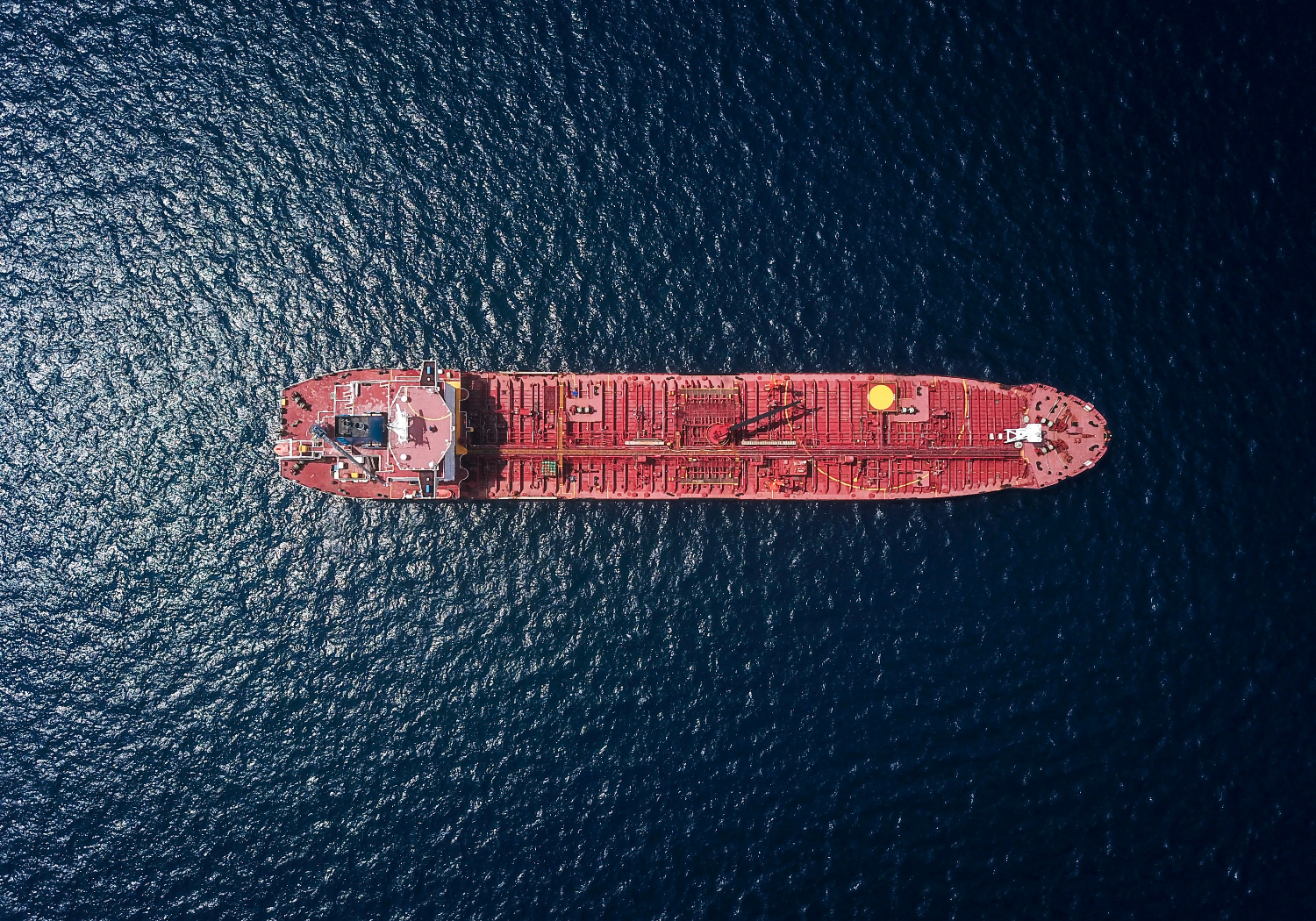 The top down view of a cargo ship.