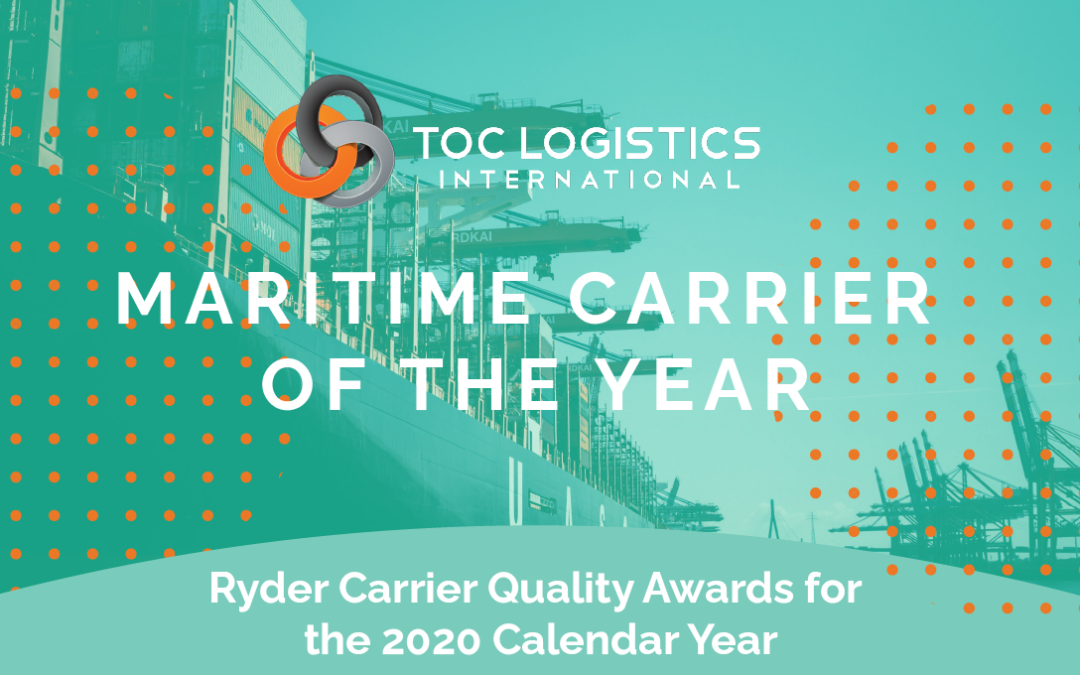 TOC Logistics is the Ryder Maritime Carrier of the Year